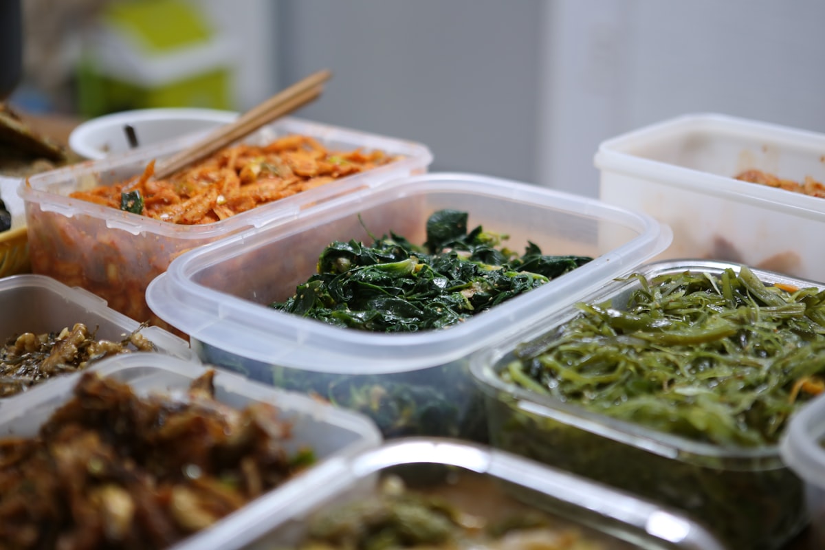 Healthy balanced meal preparation with proper portion control